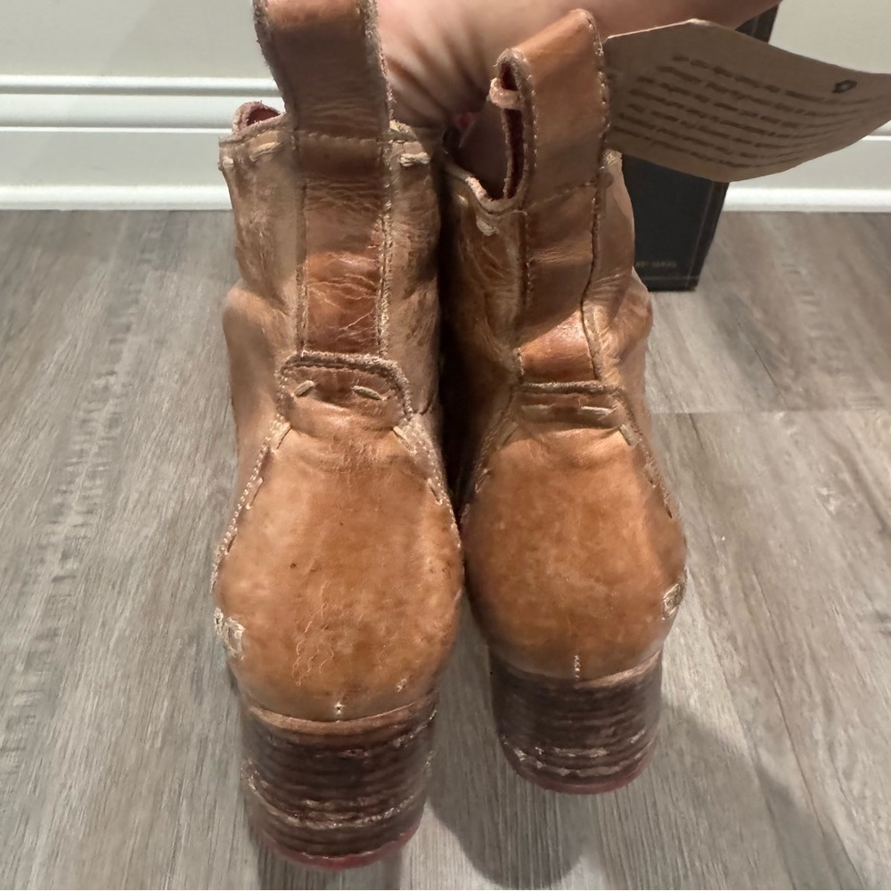 Bed Stu Merryli Tan Rustic TML Leather Heeled Boots - Picture 6 of 12